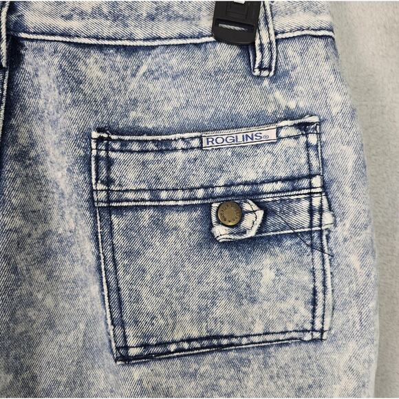 Vintage Roglins Denim Acid Wash Blue Jeans Womens Size 33S (30x29) - Picture 10 of 12